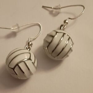Chic White Volleyball Earrings